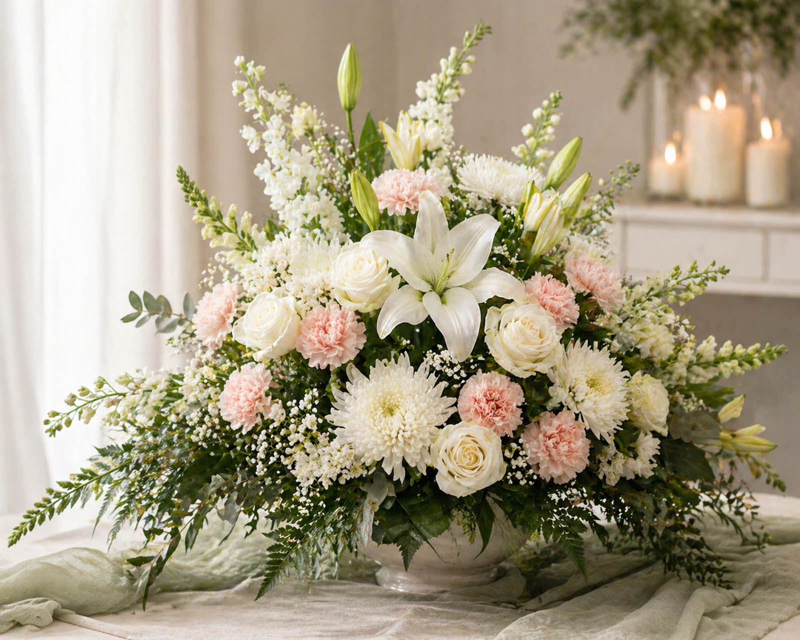 Sympathy flower arrangement